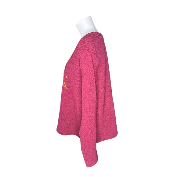 Harry Potter Sherpa Pajama Top Sweater Burgundy Hedwig Hogwarts Womens 2X - Picture 2 of 7